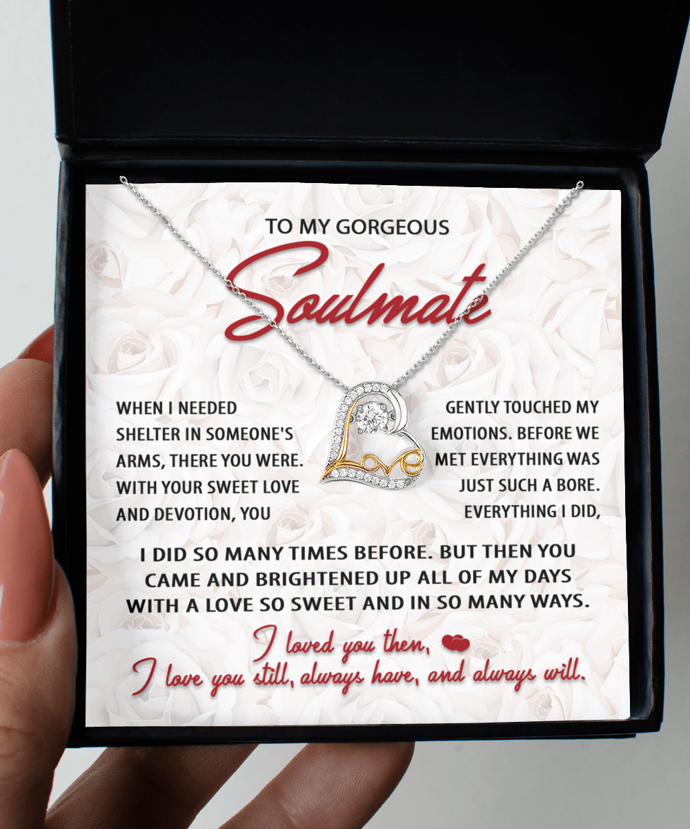 To My Gorgeous Soulmate | Sweet Love | Love Dancing Necklace